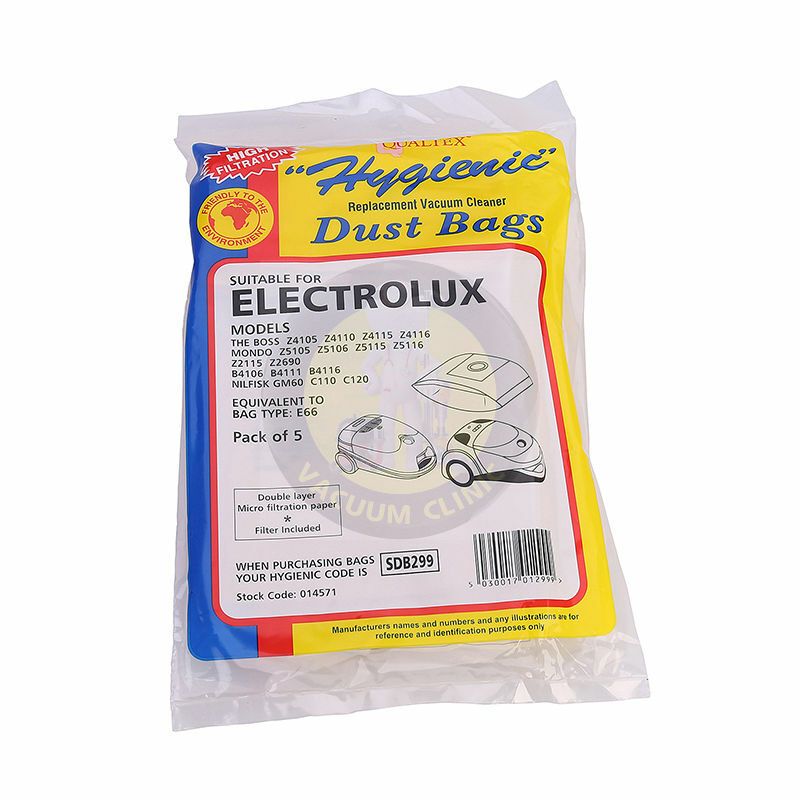 ELECTROLUX / NILFISK E66  BOSS Z5105  Z5115 &amp; NILFISK COUPE &amp; GO VAC BAG239 (3105) EXSSDB299