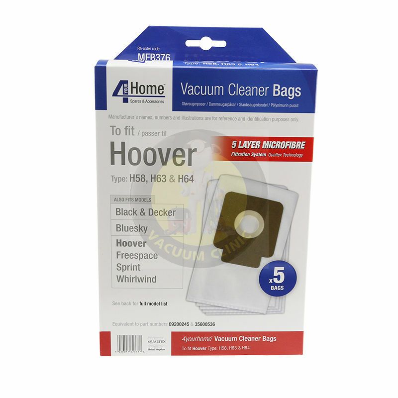 ***USE EXSSDB320*** HOOVER H63 MICROFIBRE BAGS FREESPACE (0703.1003) EXSMFB376