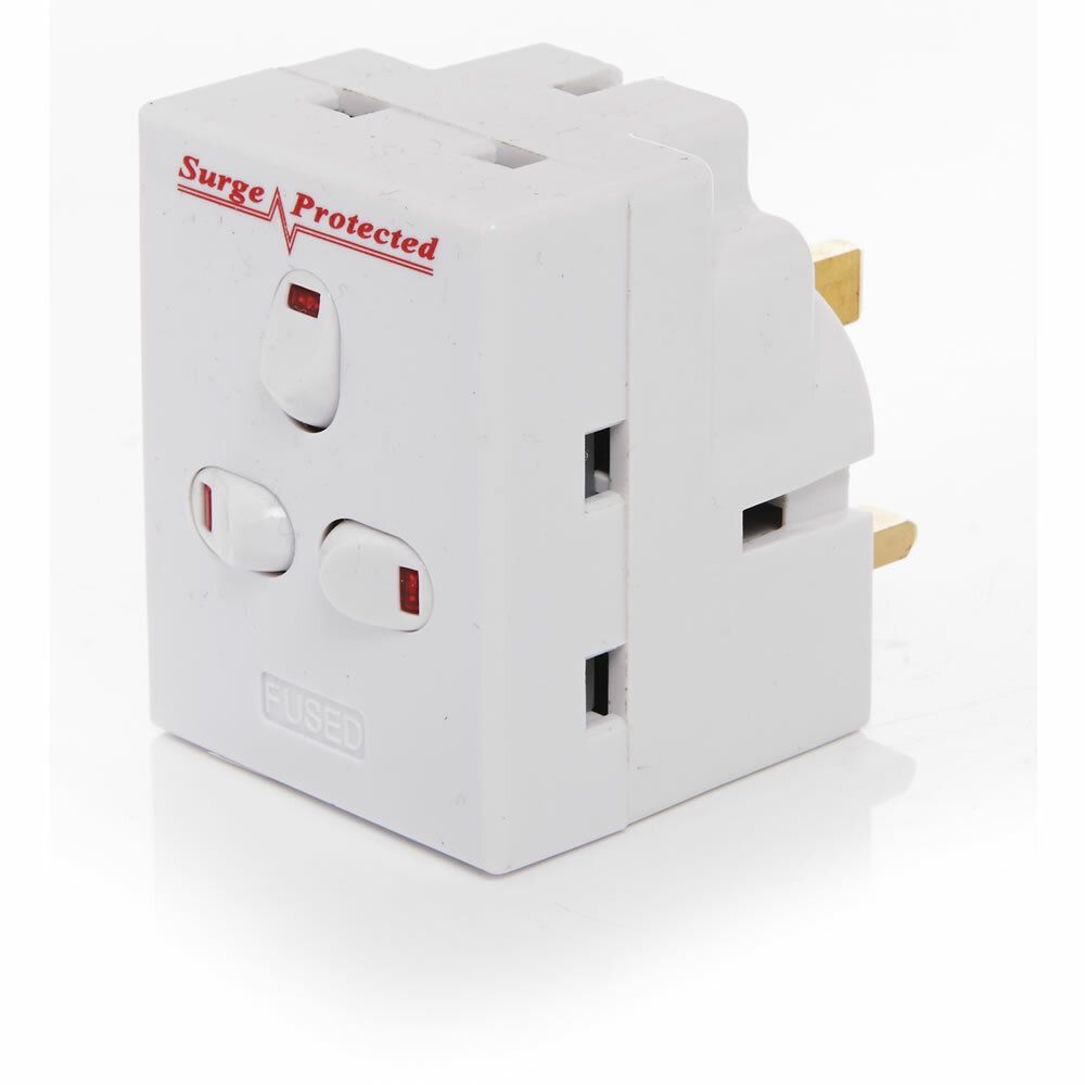 3 WAY SWITCHED ADAPTOR SURGE PROTECTED NEON (2604) EXSMIS13A3WAYSW