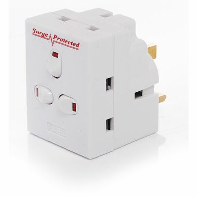 3 WAY SWITCHED ADAPTOR SURGE PROTECTED NEON (2604) EXSMIS13A3WAYSW