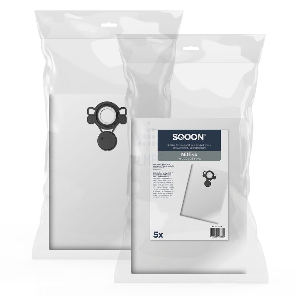 NILFISK AERO MICROFIBRE BAGS PATTERN PACK OF 5, AERO 20 21 25 26 31 (1803) EXSMFBAERO