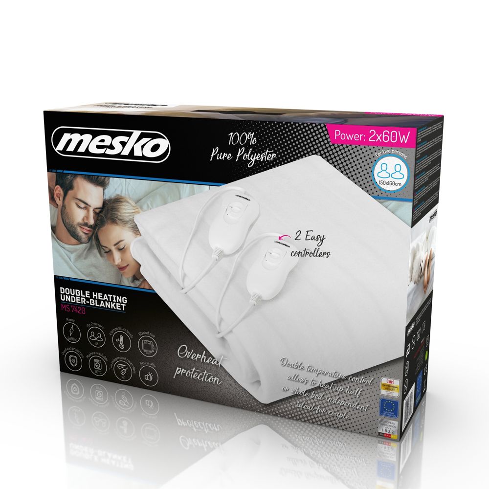 DUAL CONTROL HEATED BLANKET DOUBLE BED MESKO (2701) MS7420