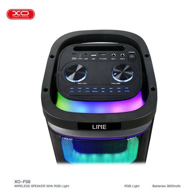 XO F58 OUTDOOR PARTY BT SPEAKER WITH RGB LIGHTS, MIC AND REMOTE () EXSXO-F58