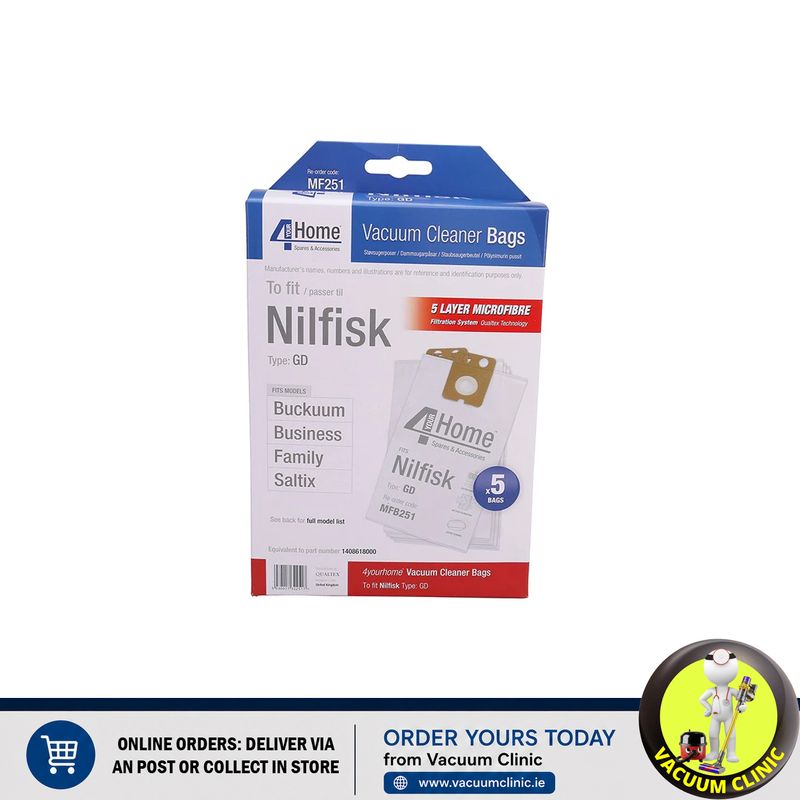 MICROFIBRE BAGS NILFISK FAMILY (0604.0904) EXSMFB251