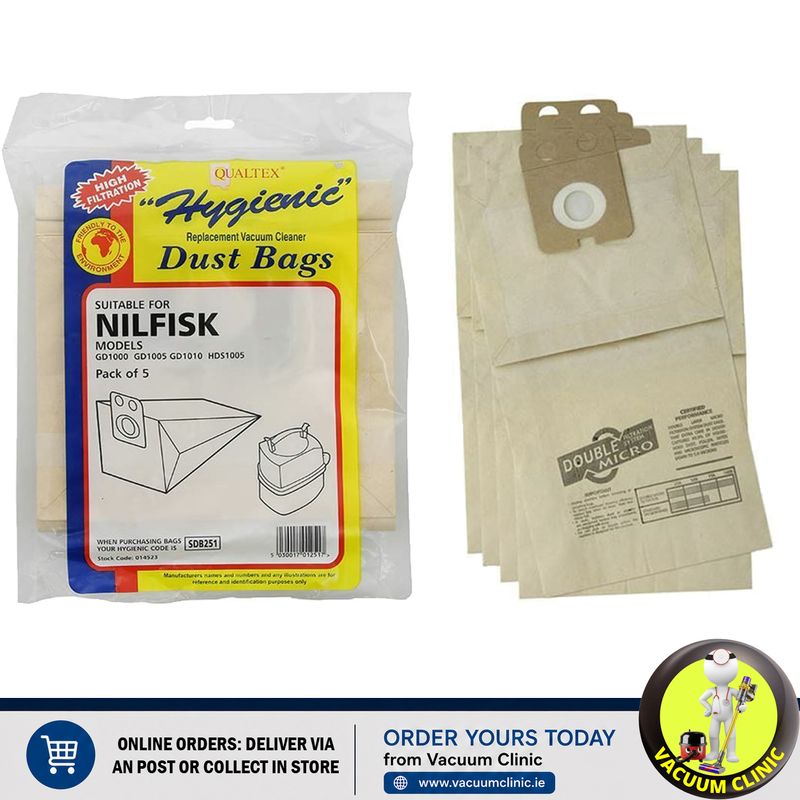 NILFISK FAMILY GD 1000 1010  VP300 ETC 5PK (3102) EXSSDB251