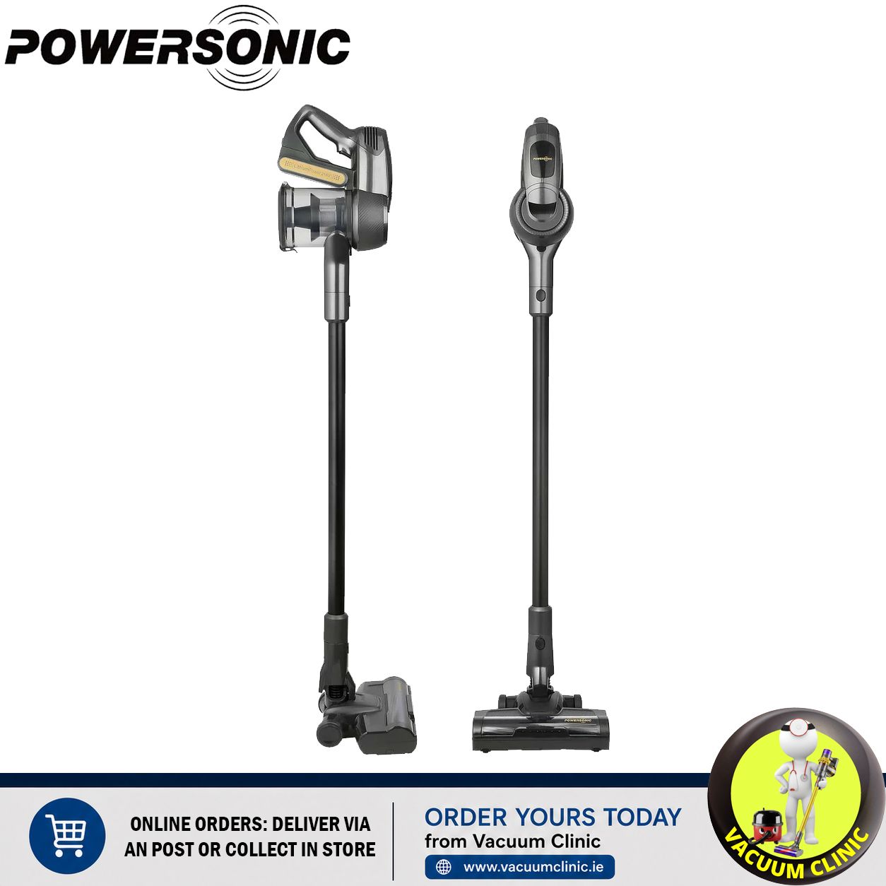 POWERSONIC 25 MIN RUNTIME CORDLESS HANDHELD VACUUM CLEANER STICK VAC (5401) EXSHH400