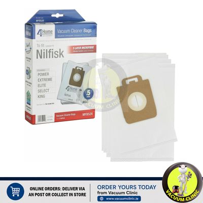 NILFISK MICROFIBRE BAGS TO FIT NILFISK EXTREME/POWER X 5+1 FILTER (0703.1003) EXSMFB526