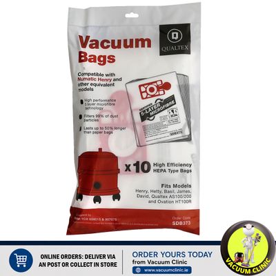 MICROFIBRE BAGS NUMATIC HENRY, INSPIRE BUSINESS &amp; HOME X 10 PACK (0502.3.4.1801) EXSSDB373