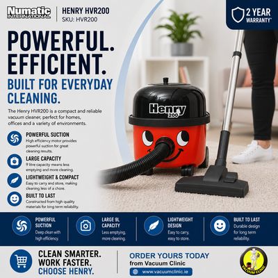 HENRY NUMATIC HVR200 VACUUM CLEANER (5401) EXSNUM200