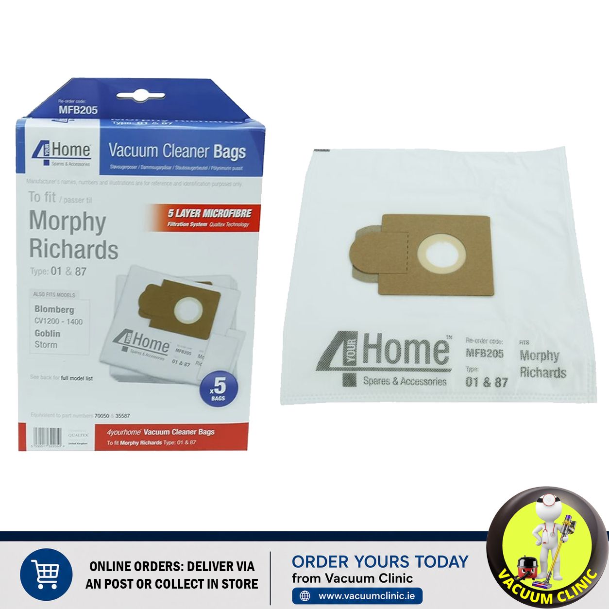 MICROFIBRE BAGS M/RICHARDS DOMATIC X 5+2 FILTERS (0602.0902) EXSMFB205