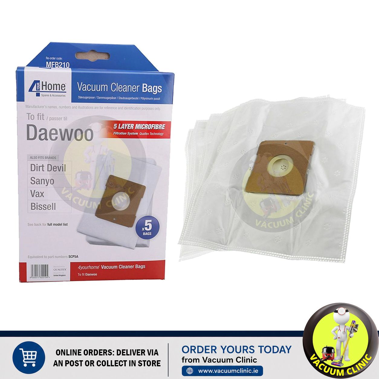 MICROFIBRE BAGS DAEWOO X 5 (0602.0902) EXSMFB210