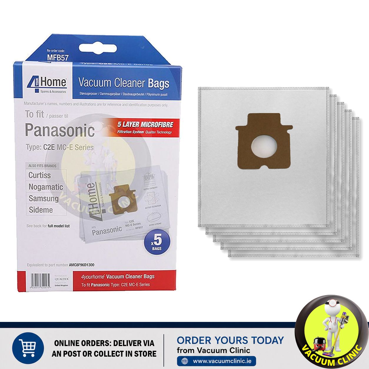 MICROFIBRE BAGS PANASONIC 2CER EXSSDB57 (0901) EXSMFB57