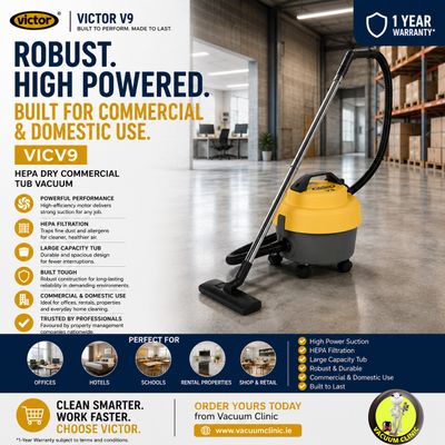 VICTOR V9 HEPA DRY COMMERCIAL TUB VACUUM (5401) VICV9
