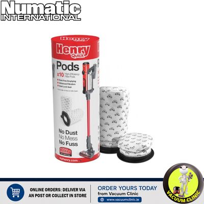 HENRY QUICK GENUINE PODS, PACK OF 10 FOR CORDLESS STICK VAC HENRY QUICK ALT TO 914592 (1907) NUM915744