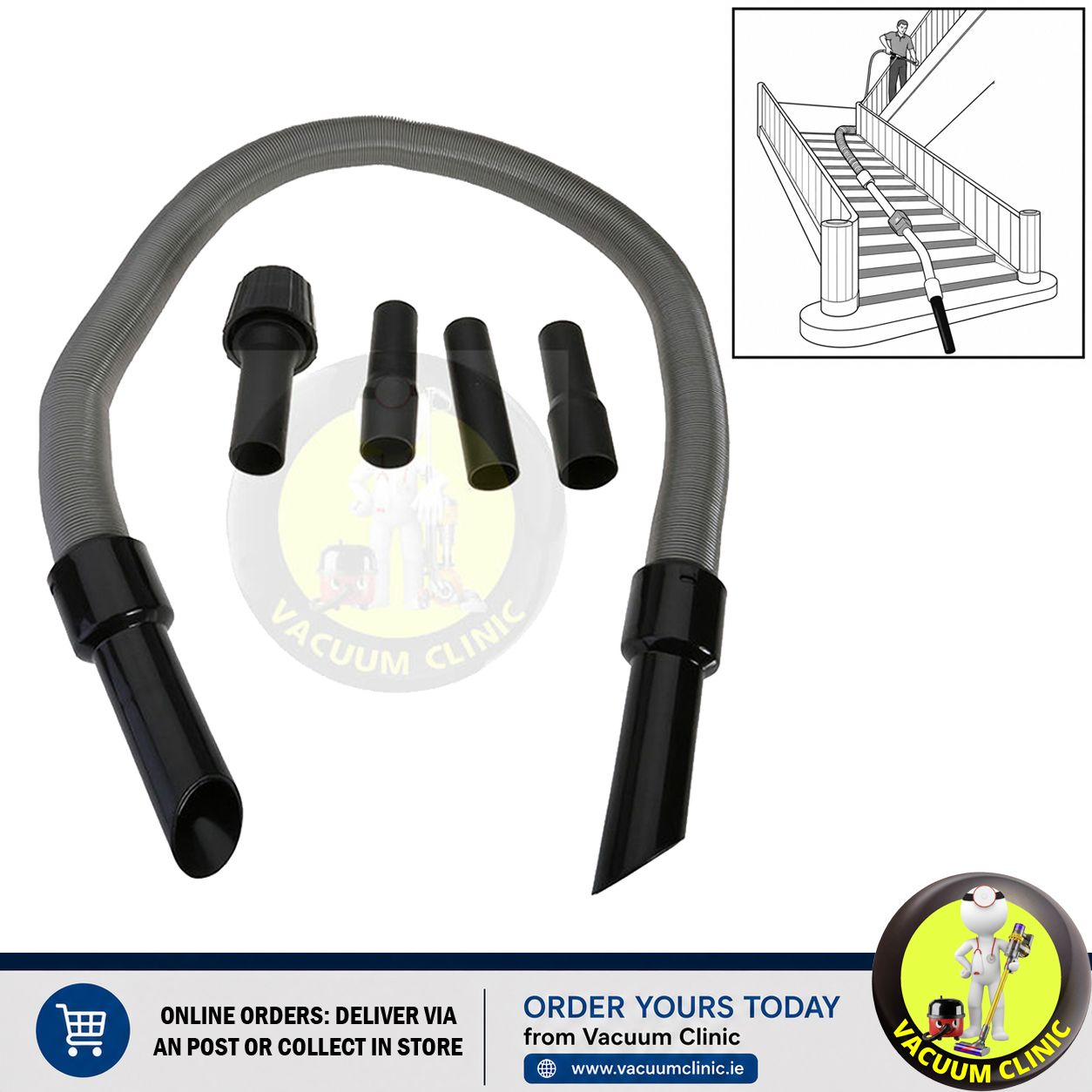 STAIRS EXTENSION HOSE 6M STRETCH EXTENDABLE WITH ADAPTORS  (1702) EXSHSE132