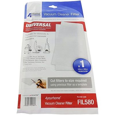 4 YOUR HOME CUT TO SIZE VACUUM CLEANER FILTER - PRE AND POST MOTOR (2906) EXSFIL580
