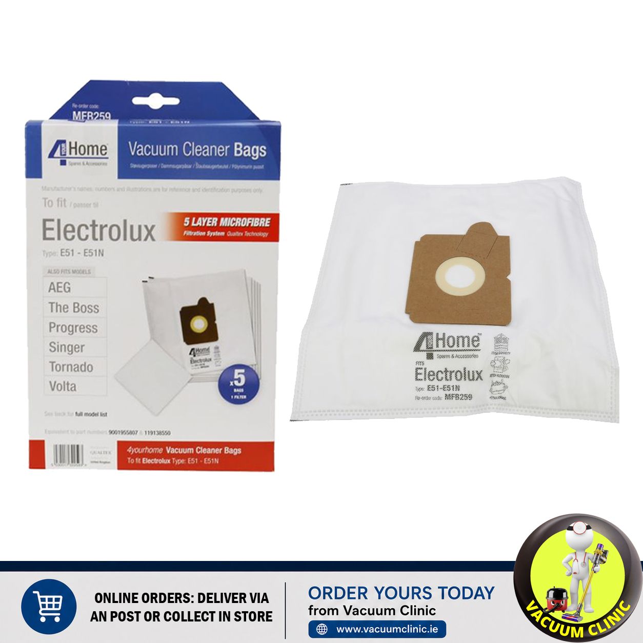 MICROFIBRE BAGS ELECTROLUX MEGA BOSS (0904) EXSMFB259