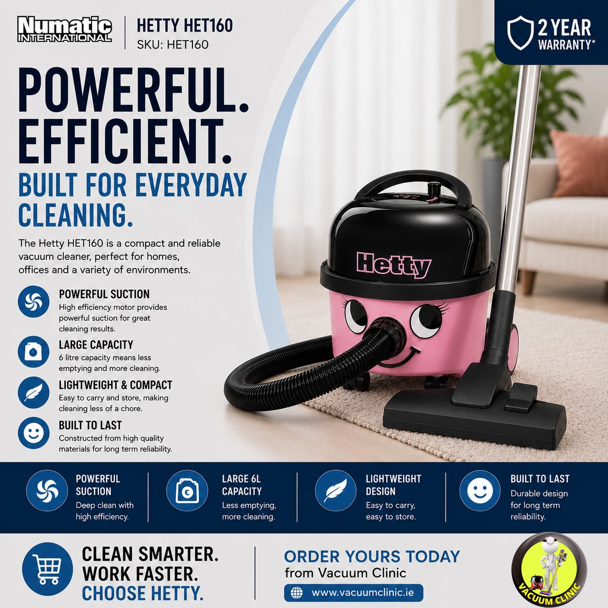 HETTY NUMATIC VACUUM (SHORT FOR HENRIETTA) (5401) NUMHET160P