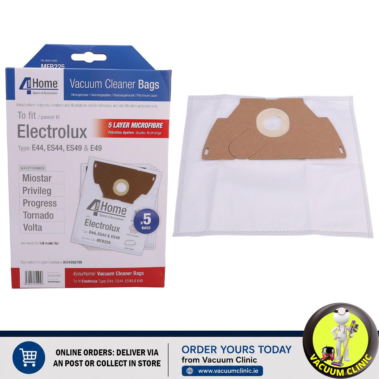 MICROFIBRE BAGS ELECTROLUX MONDO X 5 (0603.0903) EXSMFB225