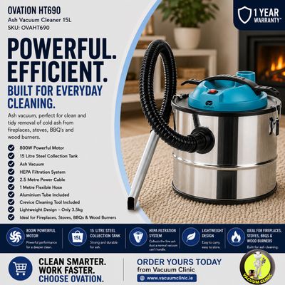 OVATION ASH AND DEBRIS VACUUM CLEANER 15L (5401) OVAHT690