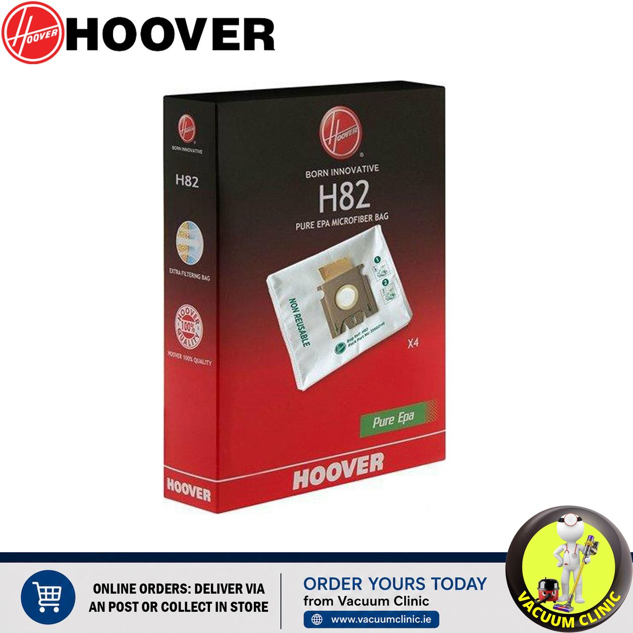 HOOVER GENUINE H82 MICROFIBER DUST BAGS (0304) HVR35602146