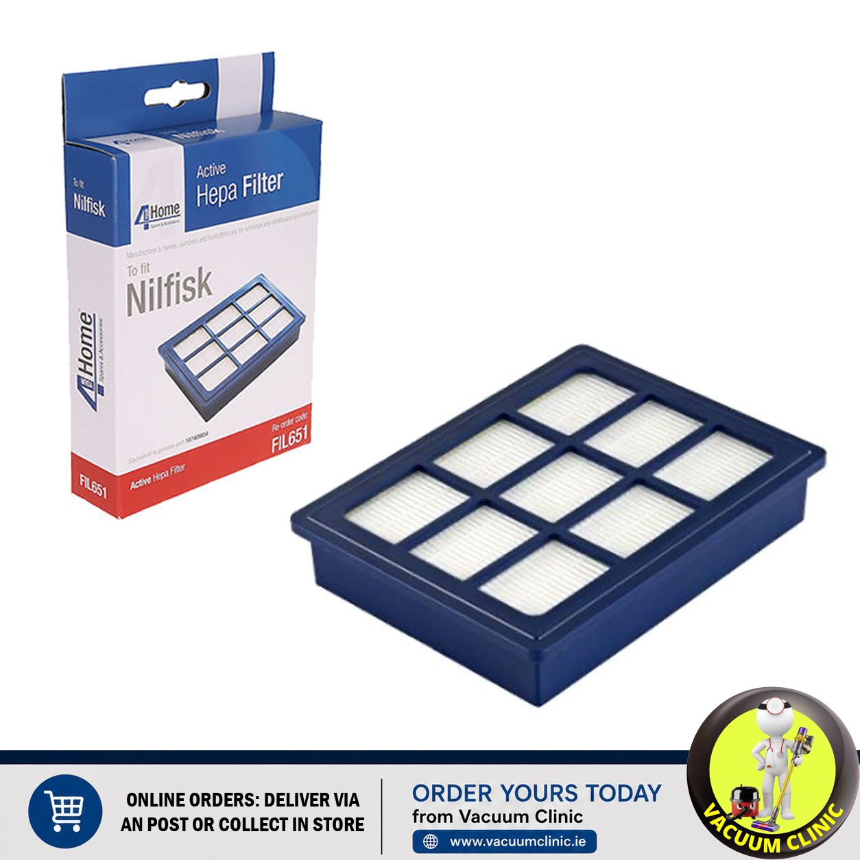 NILFISK ELITE / SELECT COMFORT  HEPA FILTER H12 (2901) QUAFIL651