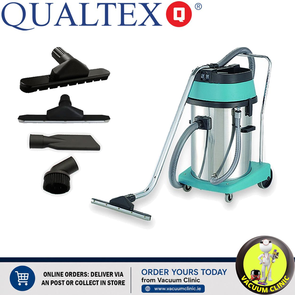 QUALTEX VACUUM CLEANER WET AND DRY 60 LITRE (5401) QUAAS60-2