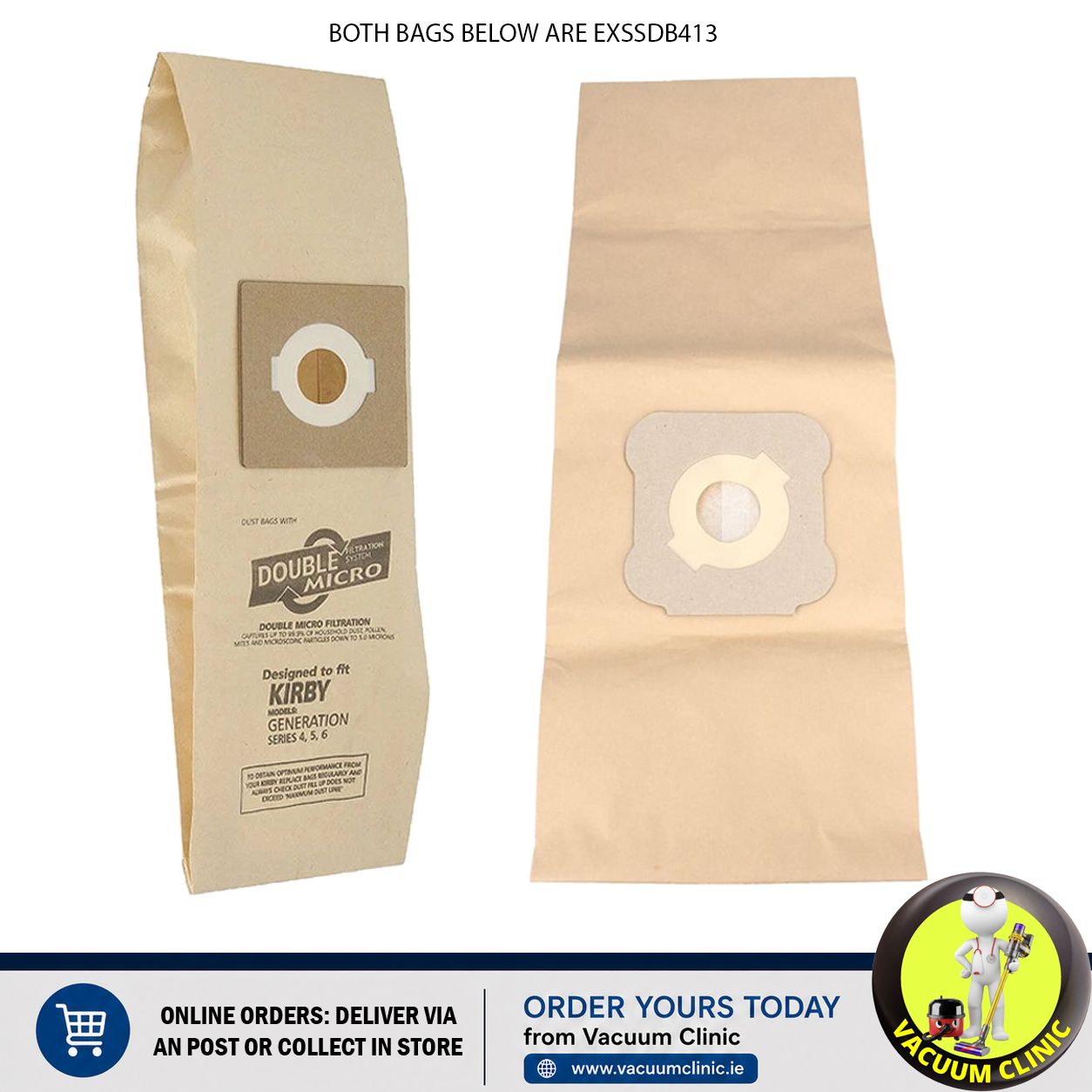 KIRBY PAPER BAGS KIRBY G4, G5, G6 EXSSDB501 (3205) EXSSDB413
