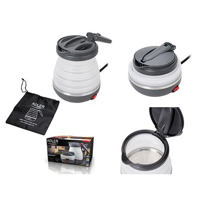 ADLER TRAVEL KETTLE 0.6L PLASTIC,SILICON IRL/UK PLUG 750W (NON STOCK ITEM) ADLAD1370