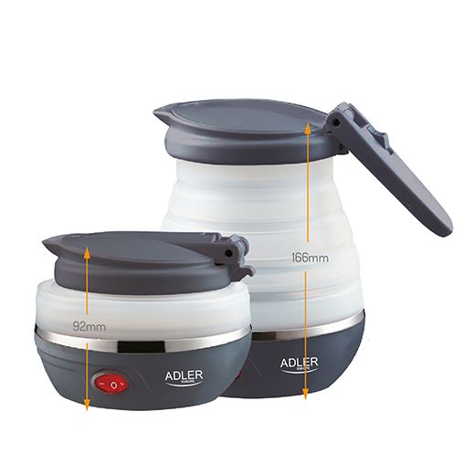 ADLER TRAVEL KETTLE 0.6L PLASTIC,SILICON IRL/UK PLUG 750W (NON STOCK ITEM) ADLAD1370