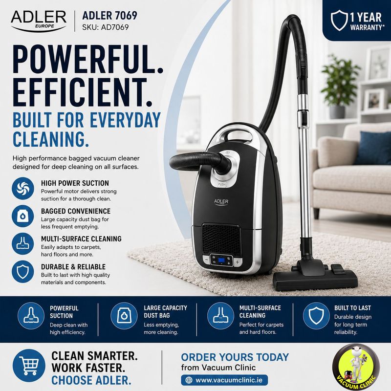 ADLER AD7069 800W VACUUM CLEANER (NEW) ADLAD7069