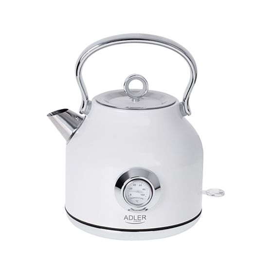 ADLER 1.7L WHITE OLD STYLE KETTLE WITH A THERMOMETER 2200W (NON STOCK ITEM) ADLAD1346WHITE