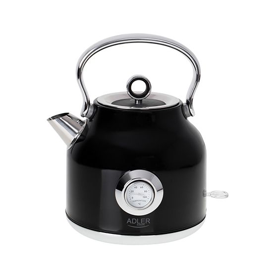 ADLER 1.7L BLACK OLD STYLE KETTLE WITH A THERMOMETER 2200W (NON STOCK ITEM) ADLAD1346BLACK