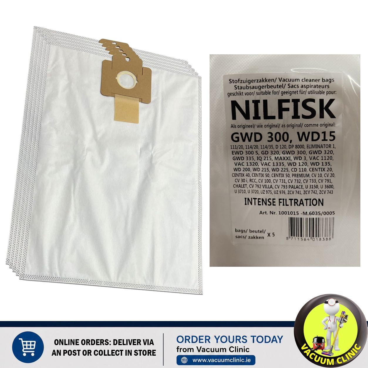 NILFISK GWD300 BAGS NIL1470745010 (1803) NIL1001015