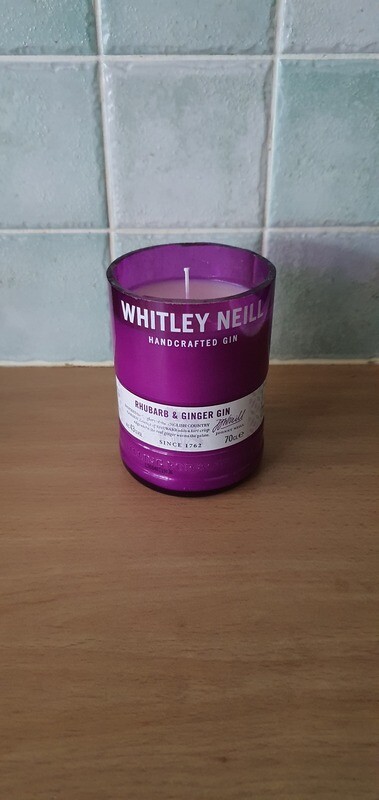 Rhubarb & Ginger bottle candle