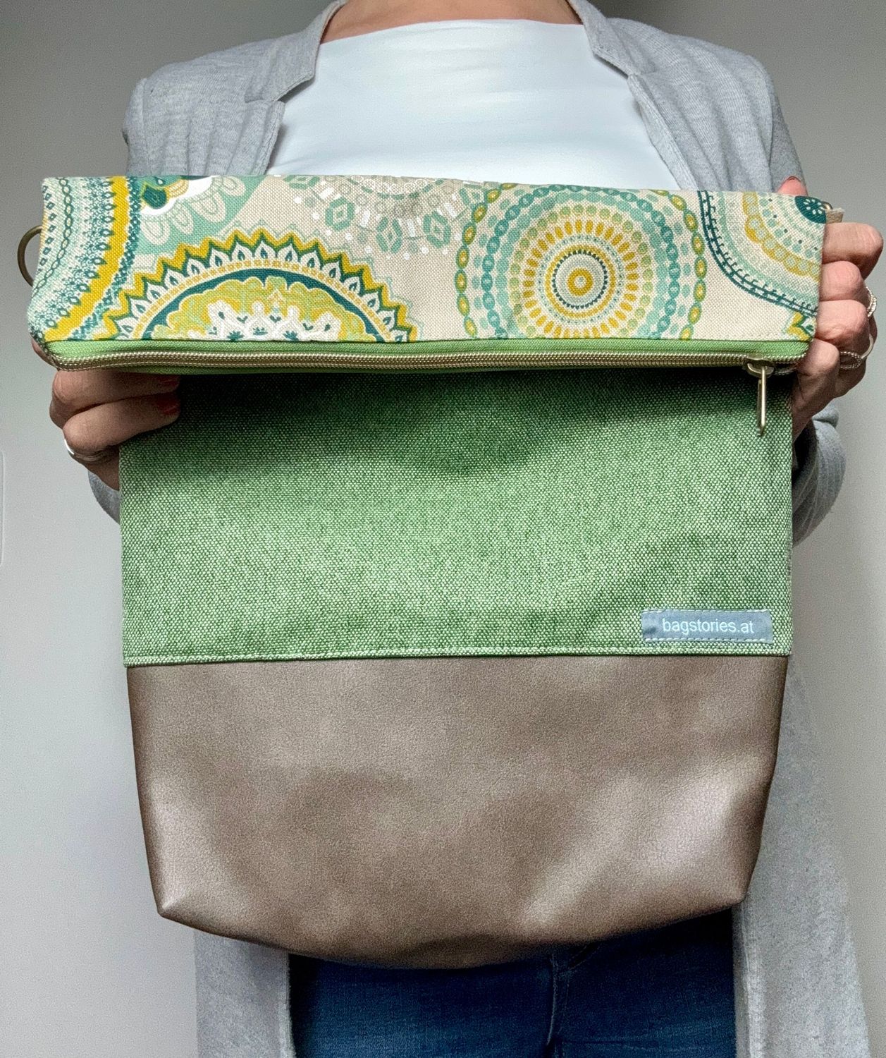 FOLDOVER.bag - Mandala grün/braun