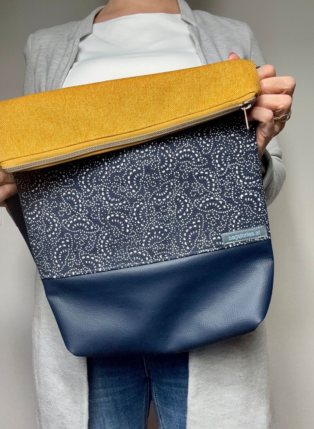 FOLDOVER.bag - senf/blau
