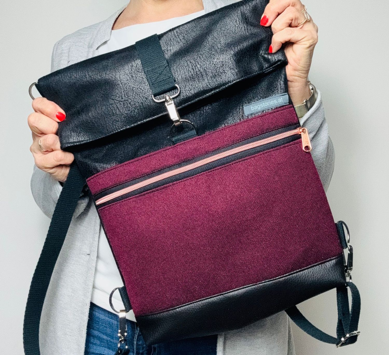 ONE.bag  - bordeaux/schwarz