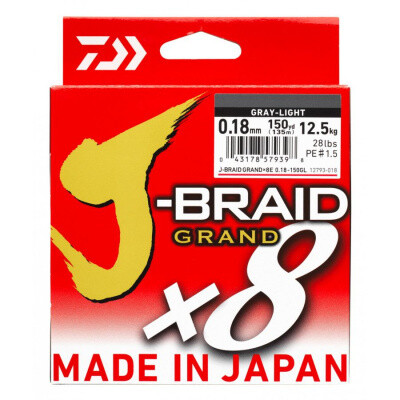 Леска плетёная Daiwa J-Braid Grand x8 (серый) 135м
