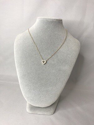 Gold Sparkly Heart Necklace