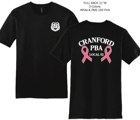 Cranford PBA Breast Cancer Awareness T-shirt(Black) Cranford PBA Breast Cancer Awareness T-shirt(Black)