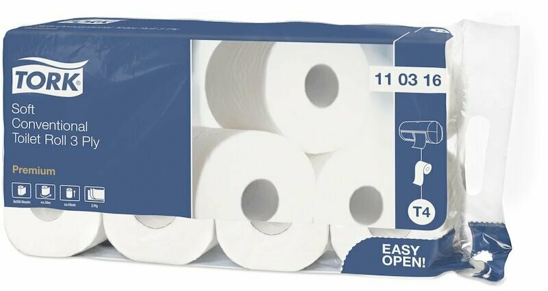 T4 Tork Extra weiches Kleinrollen Toilettenpapier - 72 Rollen (110316)