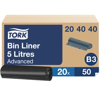 TORK B3 Abfallsäcke 5 ltr., Karton à 1000 Stk. (204040) TORK B3 Abfallsäcke 5 ltr., Karton à 1000 Stk. (204040)