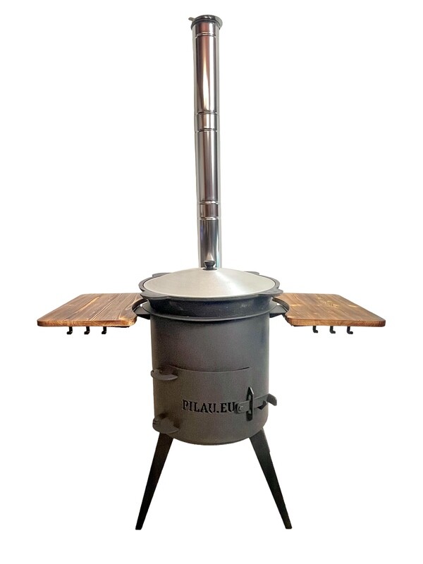 Fire stove “Premium Plus”, for Kazan 8-10 l, wall thickness 3mm, with shelf