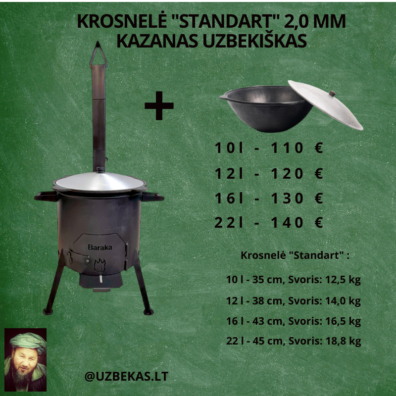 Fire stove “ Standart” for Kazan, wall thickness 2 mm, complete with a Kazan 10 l