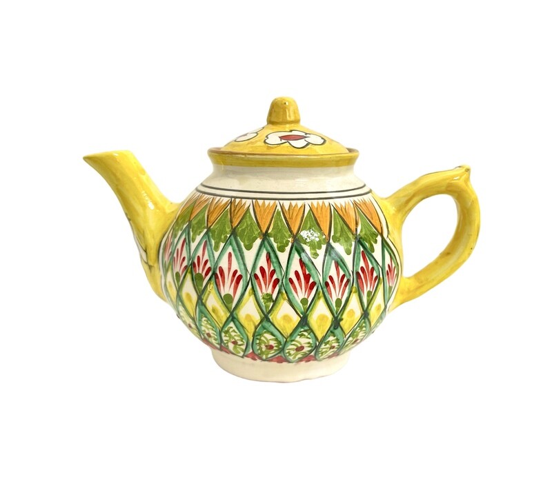 Handmade Teapot 1l &quot;Mehrob&quot;, yellow pattern
