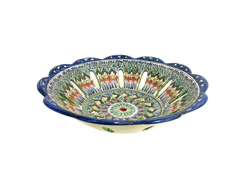 Handmade Plate for fruit 28 cm blue
