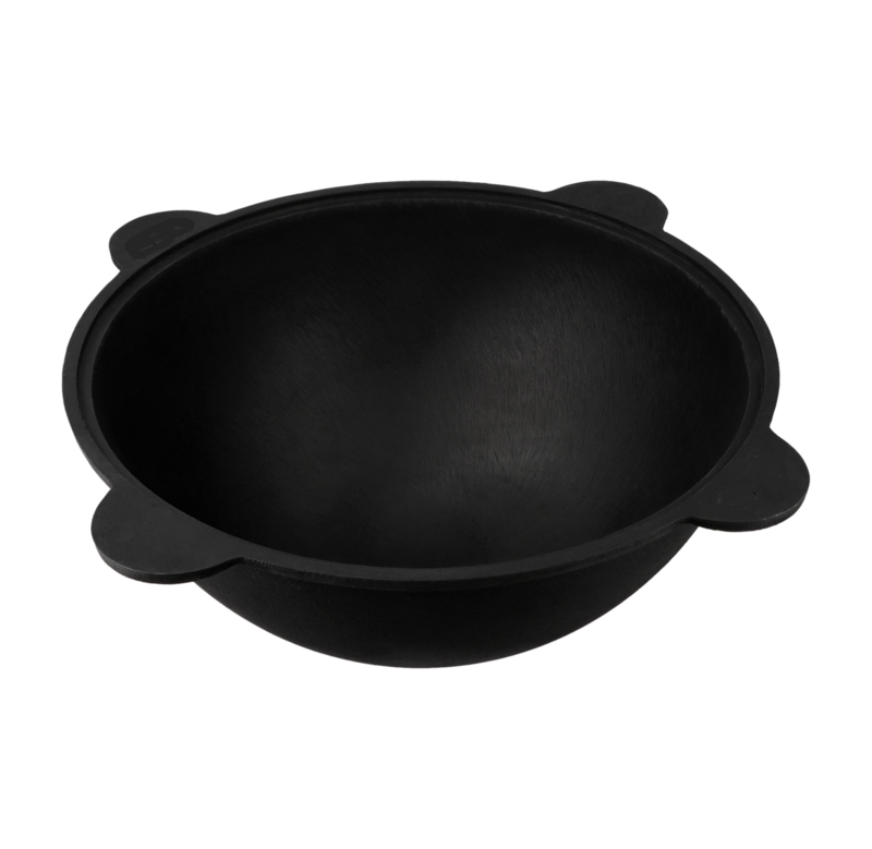 Uzbek polished Kazan with a round bottom, handmade, 110 liters. Without lid