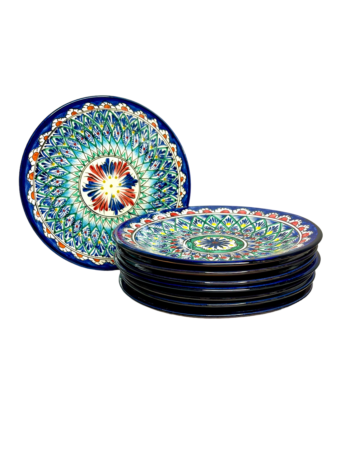 Handmade Lyagani 26 cm &quot;Mehrob&quot; 6 pcs, blue pattern