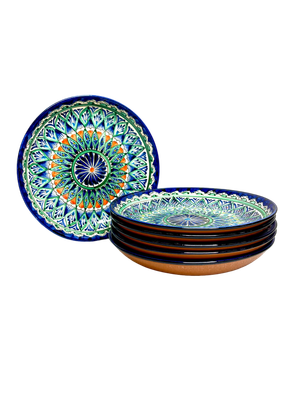 Handmade Lyagani 28 cm "Mehrob" 6 pcs, blue pattern Handmade Lyagani 28 cm "Mehrob" 6 pcs, blue pattern
